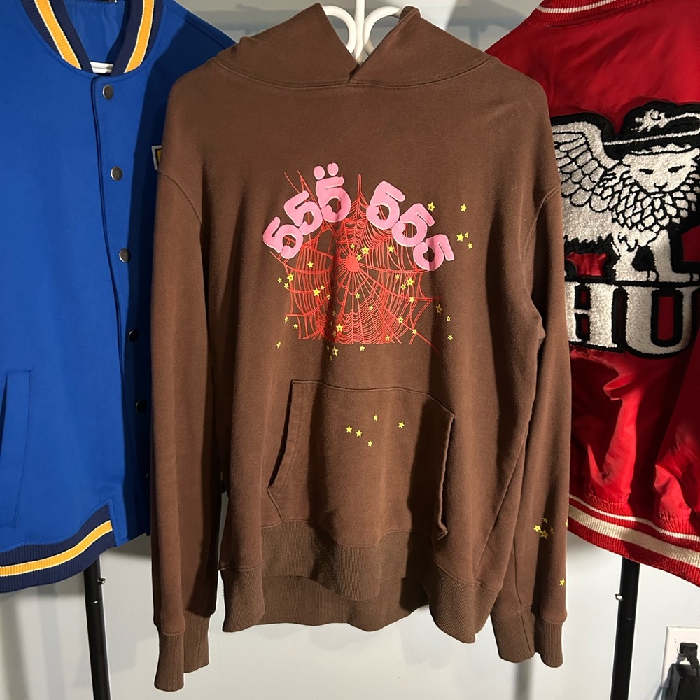 Brown Sp5der Hoodie